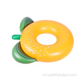 Customized Summer PVC Beach Party orange fruit Swimming Rings Pool Float Tube Water Ring for Adult Kids
